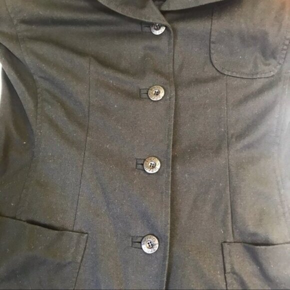 TeenFlo Paris Vintage Y2K Minimalist Stretch Jacket Blazer Cotton Pockets Button - Picture 8 of 12